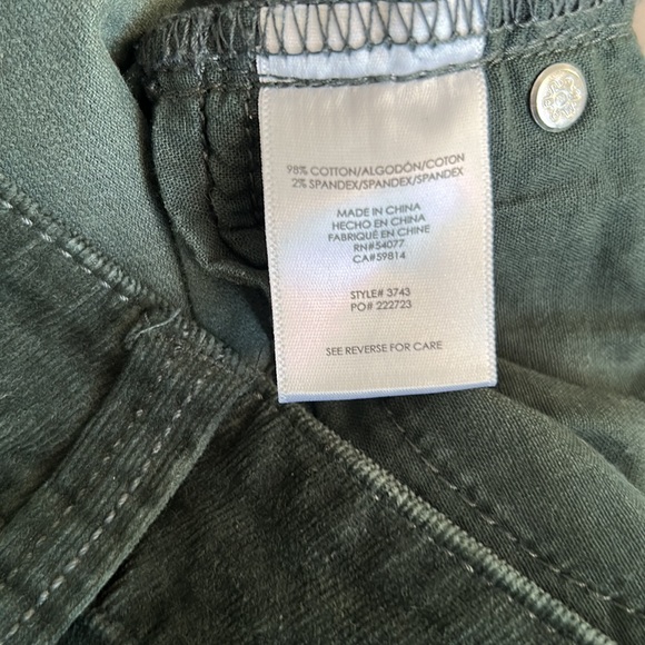 Corduroy Green Straight Leg Pants Size 10 - Picture 7 of 8